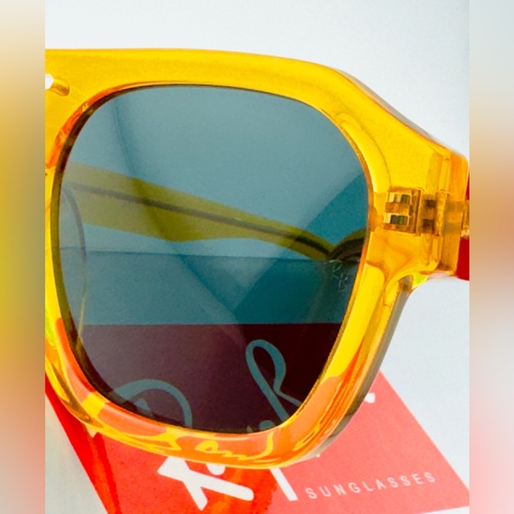 Ray-Ban Corrigan Bio based Sunglasses RB4397 Transparent Yellow Frame Gray Lens - Picture 12 of 13